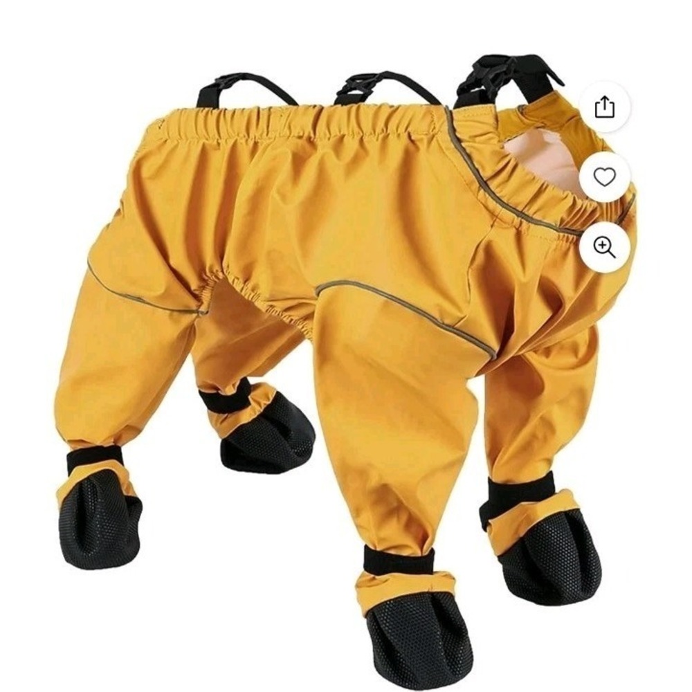 Dog Snowsuit w/Built in Boots Dog Boots Leggings Waterproof‎ Anti-Slip Shoes Med